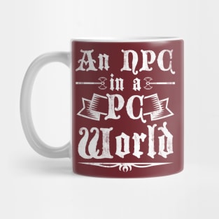 An NPC in a PC World Mug